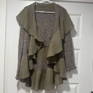 Ryu Olive Layered Knit Cardigan